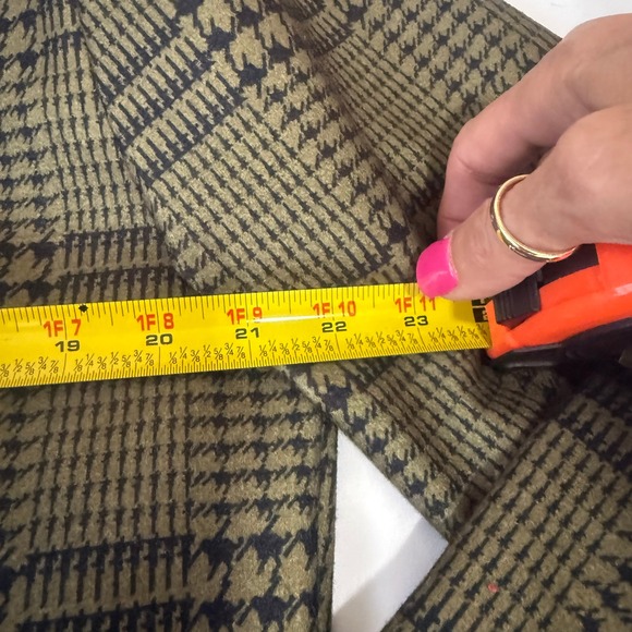 Flex Supply Mens Houndstooth‎ Button Up Mid Length Coat Jacket Olive Black XL - Picture 11 of 11